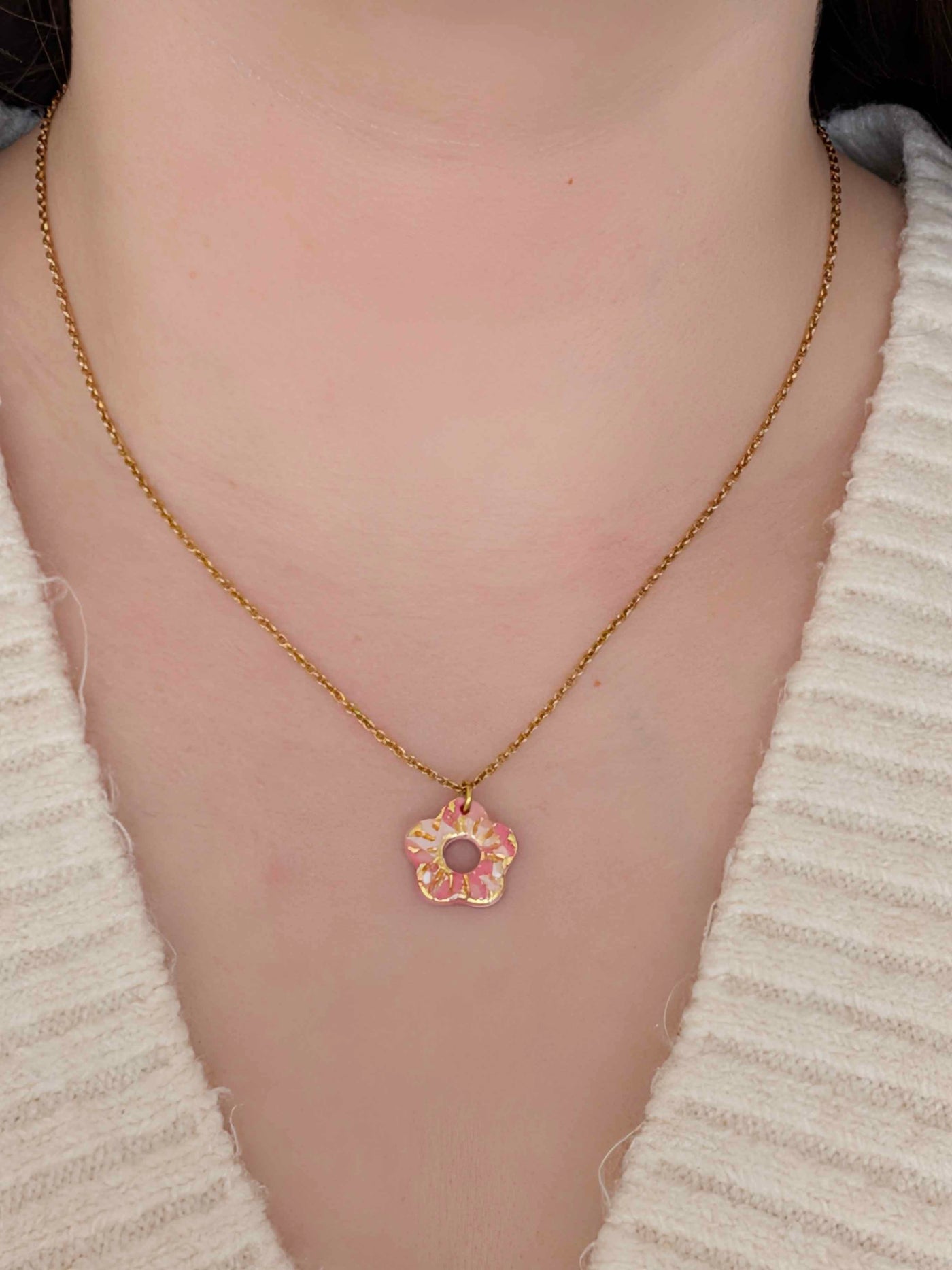Collier - éclat rosé